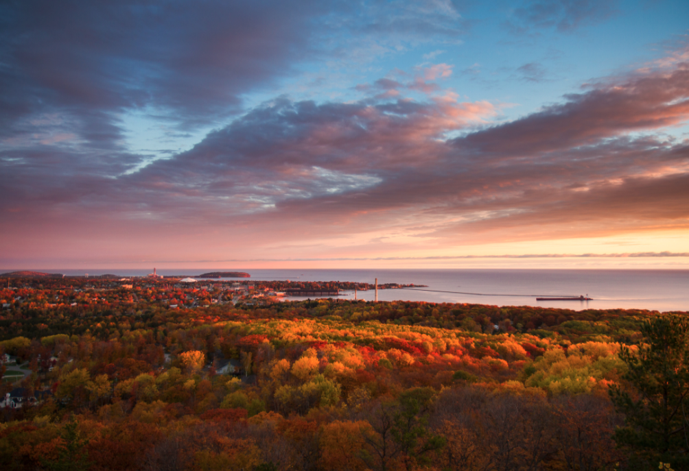 A sweeping vista overlooking Marquette, Michigan