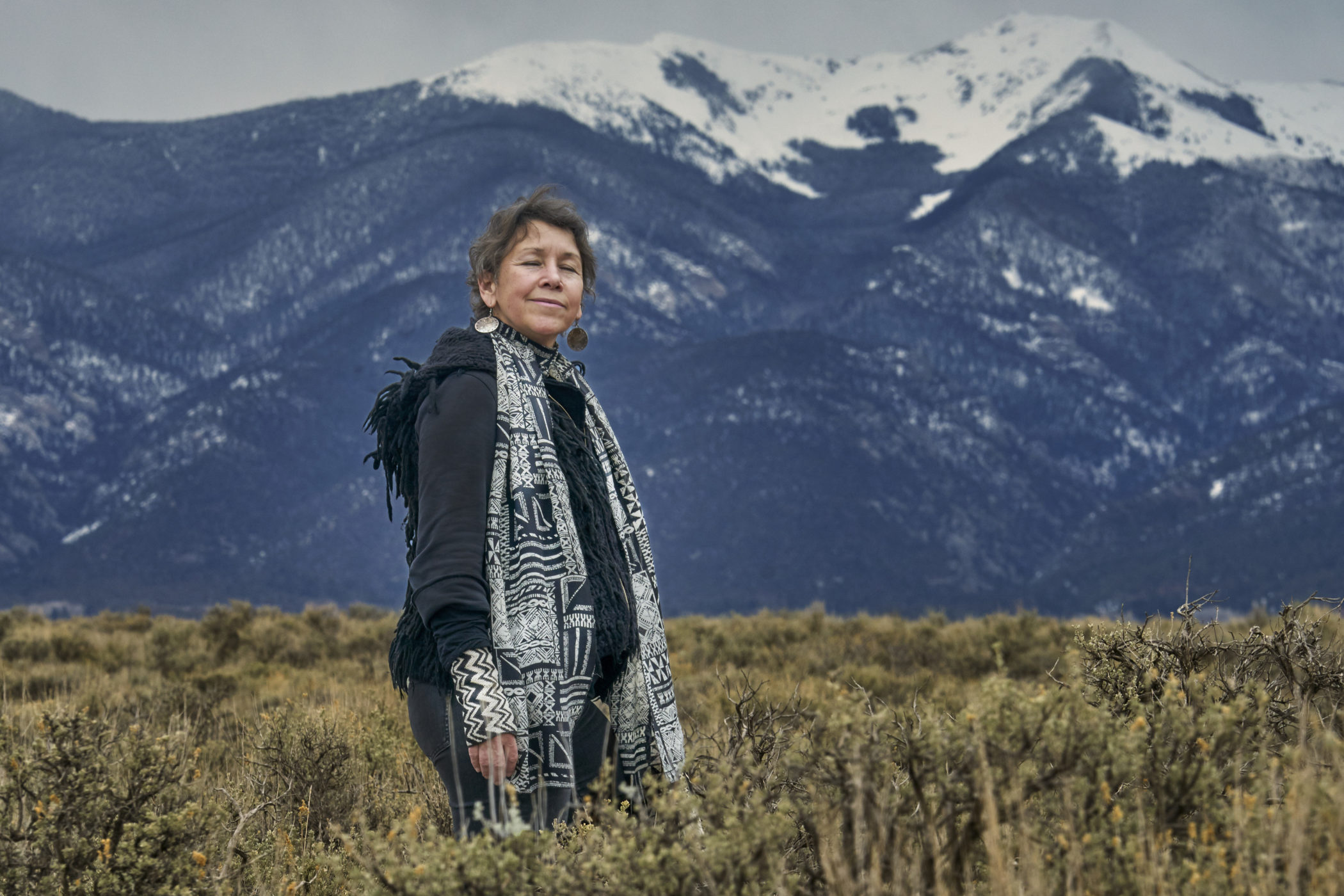 Agnes Chavez near her home in Taos