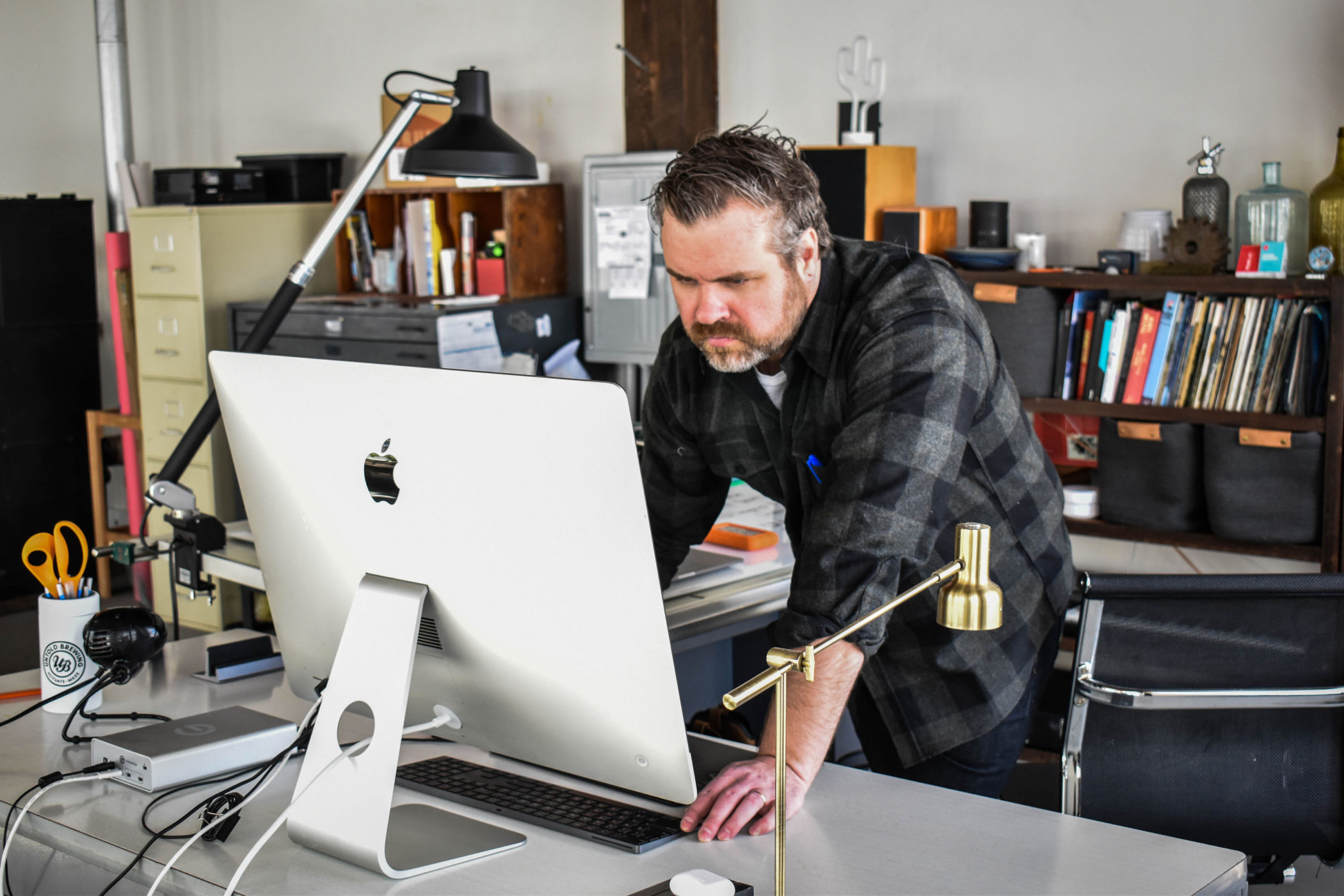 Casimir Krupinsky at his computer