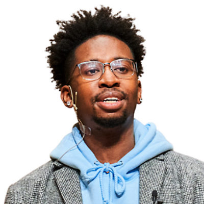 Qy'Darrius McEachern in front of white background