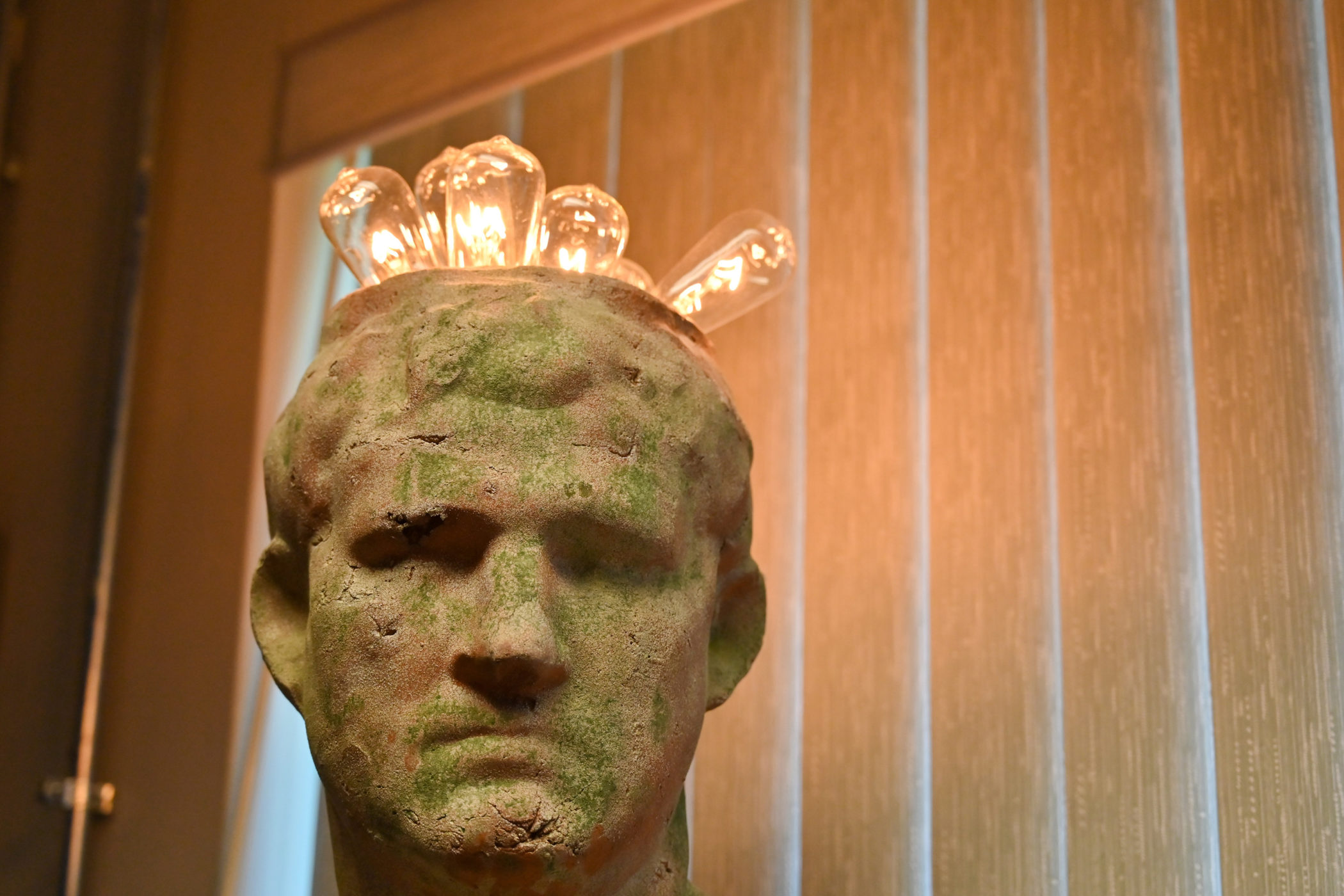 An artistic bust decorates Tina Davis' classroom at Pontotoc Technology Center