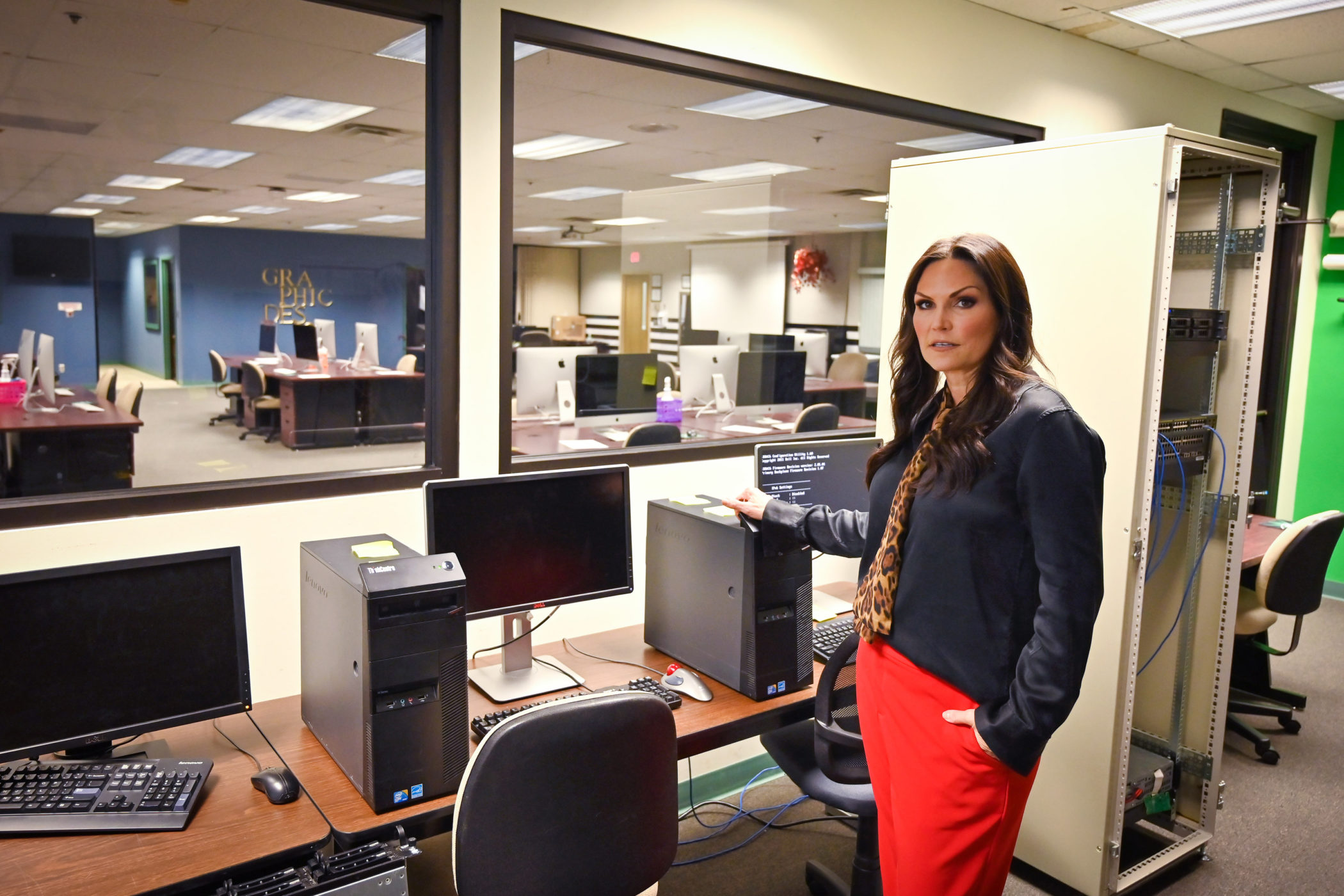 Tina Davis talks about her program in a computer lab at Pontotoc Technology Center