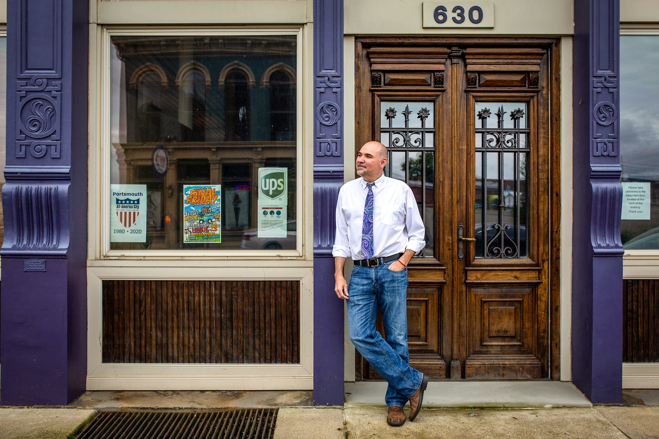Paul Yost stands outside his company's office building in Portsmouth, Ohio