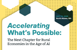 A graphic sharing information about the 2025 CORI Conference, "Accelerating What's Possible: The Next Chapter for Rural Economies in the Age of AI," on September 10, 2025.
