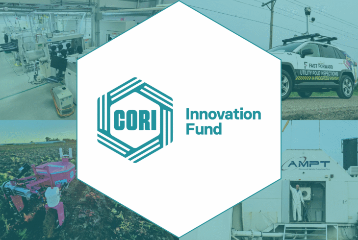 CORI Innovation Fund Logo with images in the background of some of the fund companies.