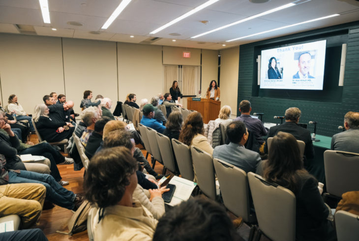 Photo during pitch from the 2025 Pitch Competition