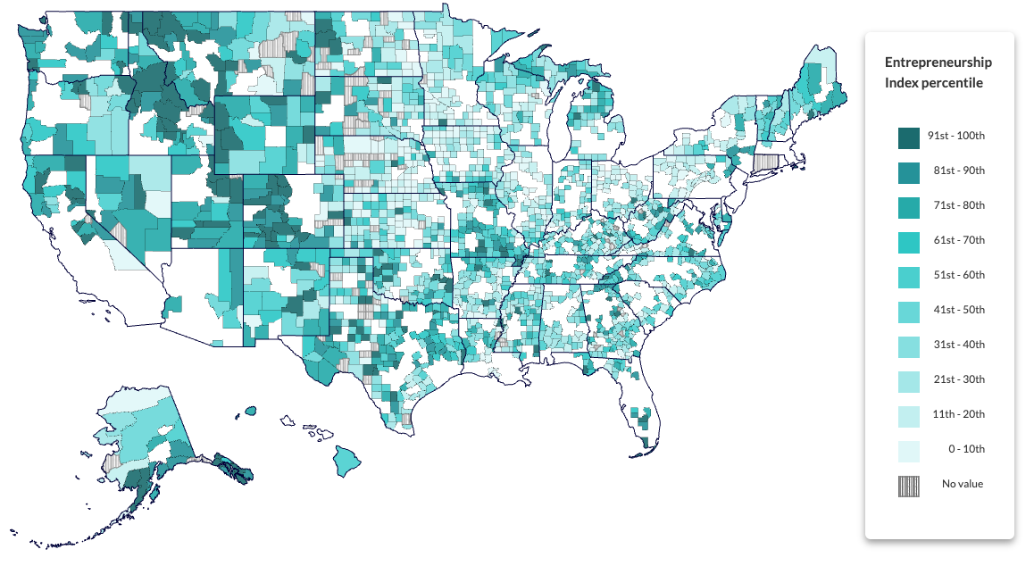 Rural Entrepreneurship Index Map